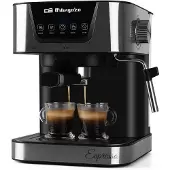 Orbegozo EX 6000, espressomachine, 1,5 liter, geschikt voor koffiekapsules en gemalen koffie, 1052 W, zwart, roestvrij staal