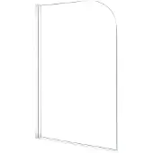 Linie Palma enkele badwand 80 cm helder glas mat wit profiel