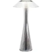 Kartell Outdoor Space - LED tafellamp met accu, chroom / zilver, Kunststof, Design
