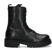 Vingino Muraina Messina leren veterboots zwart Meisjes Leer Effen - maat 29