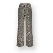 Vingino Extra Wide Leg Jeans Cassie Leopard Meisje Grijs 110