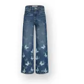 Vingino Extra Wide Leg Jeans Cassie Butterfly Meisje Blauw 110