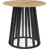En.casa Eettafel Lensuu rond zwart en eikenkleurig 80x76 cm []