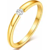 Cilla Jewels edelstaal ring Crystal Gold-17mm