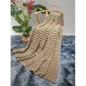 Cotton World Pluche Deken 160x200cm Donker Beige - Zacht & Warm
