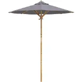 vidaXL Tuinparasol Ø 180 x 230 cm Bamboe Rond Donkergrijs