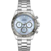 GUESS Analoog horloge 'ARTHUR' lichtblauw / zilver