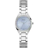 GUESS Analoog horloge 'Charlotte' lichtblauw / zilver