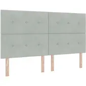 vidaXL LED Hoofdbord Lichtgrijs 180 cm Fluweel