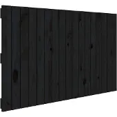 vidaXL Wandhoofdbord 108x3x60 cm massief grenenhout zwart