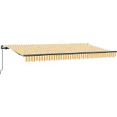 vidaXL Uitschuifbare luifel Geel 400 x 200 cm Stof