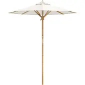 vidaXL Tuinparasol Ø 180 x 230 cm Bamboe Rond Crèmewit