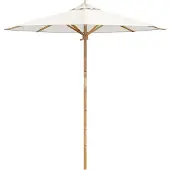 vidaXL Tuinparasol Ø 217 x 230 cm Bamboe Rond Crèmewit