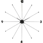 Kare wandklok Like Umbrella, aluminium, polystyreen, Ø 100 cm Umbrella, zwart, Woon-/ Eetkamer, Aluminium, Design