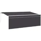 vidaXL Uitschuifbare luifel Antraciet 400 x 200 cm