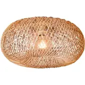 Good&Mojo Plafondlamp Arizona, dimbaar, hout licht, Woon-/ Eetkamer, Bamboe, plafondlamp hout