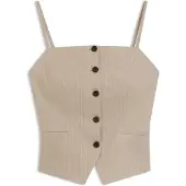 HUGO Slim-fit top in giletstijl met glinsterende krijtstrepen