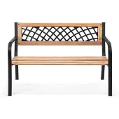 Hortensus - Stevige, houten tuinbank met metalen frame - 118x54x77 cm