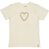 LEVV Little T-shirt ecru Meisjes Stretchkatoen Ronde hals Effen - maat 92