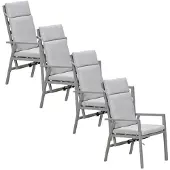 Garden Impressions Kasper tuinstoel verstelbaar taupe - 4 stuks