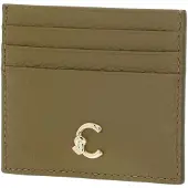 Coccinelle Leren kaarthouder C-Me Document Holder Grained Leather Seagrass kaki