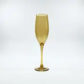 TLF Interieurs Vino – luxe vaas van amberglas met verfijnde steel - Goud
