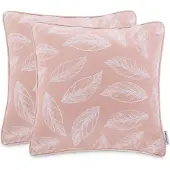 AmeliaHome 2x Boho Sierkussenhoes Bladeren Mokka 45x45 cm