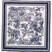Szaleo Dames Sjaal Satin Wildcat - Blauw & Wit, 70x70 cm