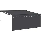 vidaXL Uitschuifbare luifel Antraciet 350 x 250 cm