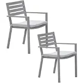 Garden Impressions Amarillo tuinstoel taupe - 2 stuks