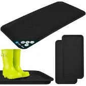 KOTARBAU 2 stuks Schoenenlekbak, Lekbak Schoenen, Kunststof, 38 x 76 cm, Zwart, Schoenendruipbak, Schoenmat, Laarzen Afdruipmat, Schoenafdruipbak, Schoenenschaal, Lekbak voor Natte Schoenen