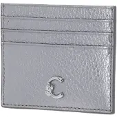 Coccinelle Leren kaarthouder C-Me Document Holder Grained Leather Steel zilverkleurig