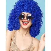 Thetru Damespruik Neon flow Volwassenen Vrouwen Blauw Koningsdag Maat One size