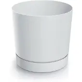 Prosperplast Tubo P 40cm Pot met Schotel - Mat Wit - UV-bestendig