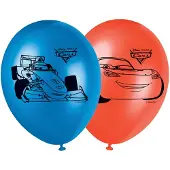 Procos Cars ballonnen jongens rood/blauw 23 cm 6 stuks