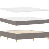 vidaXL Boxspringbed met matras, taupe, 180 x 200 cm, gestoffeerd