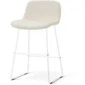 Nolon Nino-Mats barkruk cottonbeige - wit onderstel - 65 cm