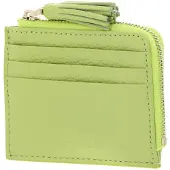 Coccinelle Leren kaarthoes Tassel Credit Card Holder Green Glow Lichtgroen