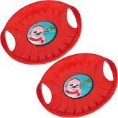 KOTARBAU Set van 2 "Popo" glijbanen voor kinderen, kunststof, diameter 60 cm. Geschikt als glijbaan of slee voor het spelen in de sneeuw. Kleur: rood