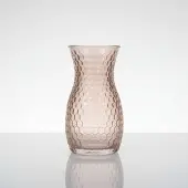 TLF Interieurs Vaas Elara – Roze glazen vaas met honingraatstructuur D13.5 x H24 cm