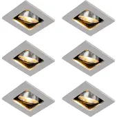 QAZQA Set van 6 moderne inbouwspots aluminium draaibaar en kantelbaar GU10 50mm - Qure