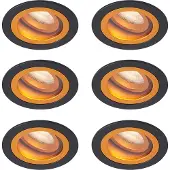 QAZQA Set van 6 moderne inbouwspots zwart met goud draaibaar en kantelbaar IP44 - Chuck