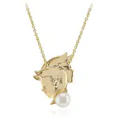 Cavill - Zilveren Halsketting - 925 Sterling Zilver Verguld - Witte Zoetwater Kweekparel 6 mm Rond - Elegant Tijdloos Dames Sieraad