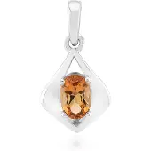 Cavill - Zilveren hanger - 925 Sterling zilver - 0,459 ct Tepetate topaas ovaal briljant - Modern asymmetrisch ontwerp, Mexicaans edelsteen sieraad