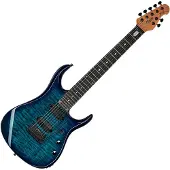Sterling By Music Man JP157D John Petrucci Signature Cerulean Paradise 7-snarige elektrische gitaar met deluxe gigbag