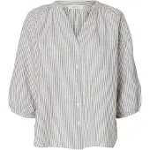 Selected Blouse 'SLFCLEO-ALBERTA' taupe / wit