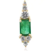 Cavill - Gouden Hanger 9K Geel Goud - 0,53 ct Octagonale Zambia Smaragd - Cambodjaanse Zirkonia's - Luxe Elegante Dames Sieraad