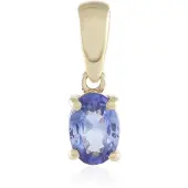 Cavill - Gouden Hanger - 9K Geel Goud - Blauwe Ceylon Saffier 0,509 ct - Ovaal Briljant - Elegant Blauw Sieraad 13x5 mm