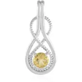 Cavill - Gele Beril Hanger 0,455 ct - Geplatineerd 925 Sterling Zilver - Ronde Briljant Slijpsel - Elegante Druppelvorm - Braziliaanse Edelsteen
