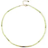 Cavill - Vergulde Zilveren Halsketting - 925 Sterling Zilver - 43,168 Ct Facetgeslepen Groene Grossulaar - Verstelbare Damesketting 45-50 cm